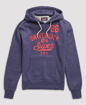 Superdry Classic Varsity Férfi Kapucnis Pulóver Kék | NZEMI1238